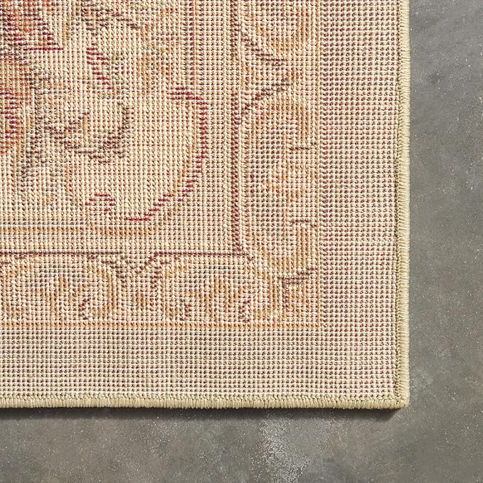 Rugs.com Chateau Collection Rug – 4 Ft Square Green Medium Rug Perfect for Living Rooms, Kitchens, Entryways