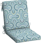 Arden Outdoor Dining Chair Cushion, 20 x 20, Rain-Proof, Fade Resistant, 20 x 20, Coastal Blue Geometric
