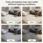 Bavni Washable Rugs 8x10-Machine Washable Rug Lightweight Low Pile, Vintage Floral Rug Non-Shedding Distressed Throw Carpet for Living Room Bedroom Office, Light Gery