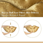 AELS 3D Large Lips Throw Pillows Smooth Soft Velvet Decorative Throw Pillows Love Pillows Cute Pillow Set of 2 for Couch Sofa Bed Living Room Bedroom, Gold