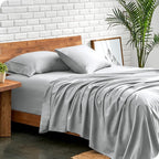Bare Home Split Head Flex King Sheet Set - 1800 Ultra-Soft Microfiber Bed Sheets - Double Brushed - Deep Pockets - Easy Fit - 4 Piece Set - FlexTop Bedding Sheets (Split Head Flex King, French Grey)