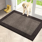 PURRUGS Dirt Trapper Door Mat 32" x 48", Non-Slip/Skid Machine Washable Entryway Rug, Shoes Scraper, Throw Rug, Super Absorbent Area Rug for Muddy Wet Shoes and Paws, Grayish Brown & Coffee