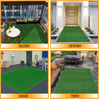 Ottomanson Artificial Grass Turf 6'6" x 42' Indoor Outdoor Faux Grass Rug with Drainage Holes, Customizable with Extra Long Size Options, Perfect for Patio Lawn Balcony Weddings Photoshoot Backdrop