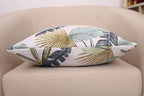Yeiotsy Pillow Case, Decorative Tropical Leaf Throw Pillow Cover Heavy Fabric Jacquard Chenille (Yellow, 18 x 18 Inches)