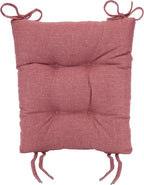 Klear Vu Omega Non-Slip Rocking Chair Cushion Set, Assembled in USA, Thick Padding & Tufted Design, Includes Seat Pad & Back Pillow with Ties, 17x17 Inches, 2-Piece Set, Dusty Rose