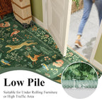 DUKINO 8x10 Rug, Washable Animal Living Room Rug with Non Slip Vintage Design, Soft Low Pile Large Carpet for Bedroom, Nursery, Dining Room, Farmhouse, Playroom, Green