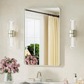 TETOTE Brushed Nickel Bathroom Mirror 20 x 30 Brushed Nickel Metal Framed Bathroom Mirror, Tempered Glass, Modern Farmhouse Wall Mounted Mirror for Decorative(Horizontal/Vertical)