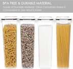 Vtopmart Airtight Food Storage Containers with Lids, 4 PCS 2.8L Pasta Containers for Pantry Organization and Storage, BPA Free Kitchen Canisters for Spaghetti, Flour, Sugar and Noodles, Black