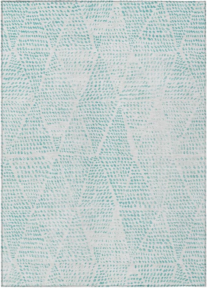 Addison Rugs Chantille ACN591 Aqua 9' x 12' Indoor Outdoor Area Rug, Easy Clean, Machine Washable, Non Shedding, Bedroom, Living Room, Dining Room, Kitchen, Patio Rug