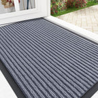 OLANLY Front Door Mat Indoor Outdoor Entrance, Waterproof Heavy Duty Doormat, Fade Resistant, Low Profile, Easy Clean Patio Porch Welcome Floor Mats for Entry, 29.5x17, Ash Grey