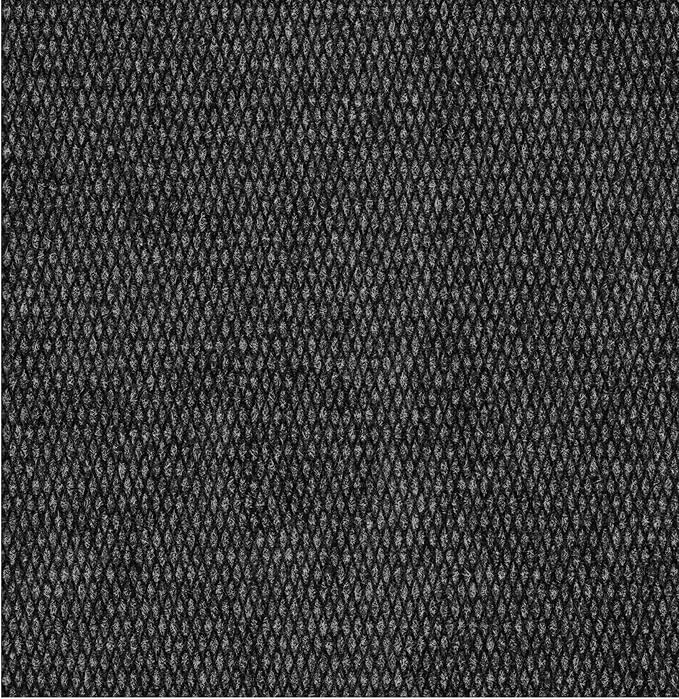 Ottomanson Commercial Scrape Rib Entry Mat – Heavy Duty Ribbed Floor Mat for High Traffic – Non Slip Rubber Back, Waterproof – Indoor Outdoor Use for Offices, Schools, Lobbies, 2' x 24', Black
