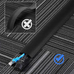 Floor Cord Cover 4ft, White Oak Wood Cord Hider Floor Hide Extension Cords, PVC Cable Management Cover, Cable Protector Wire Cavity W0.6in x H0.32in