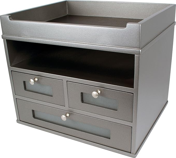 Victor Wood Tidy Tower Desktop Organizer, Classic Silver (S5500)