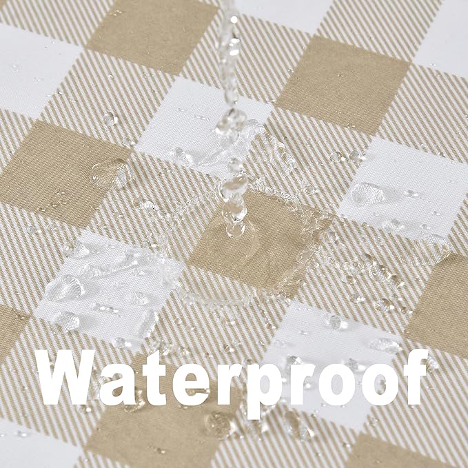 Waterproof Plaid Tablecloth Fabric - Oblong 52x70 Inch Classic Buffalo Tartan Table Cloth for Indoor/Outdoor Use - Washable Tabletop Cover for Dinner, BBQs, and Parties