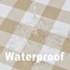 Waterproof Plaid Tablecloth Fabric - Oblong 52x70 Inch Classic Buffalo Tartan Table Cloth for Indoor/Outdoor Use - Washable Tabletop Cover for Dinner, BBQs, and Parties