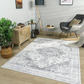 Paco Home Vintage Area Rug with Faded Oriental Pattern in Grey, Size: 2'8" x 4'11"