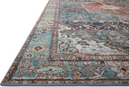 Loloi Margot Collection MAT-05 Ocean/Brick 2'-3" x 3'-9" Accent Rug feat. CloudPile, No-Shed Easy Clean Large Patterned Area Rug for Living Room, Bedroom, Dining Area