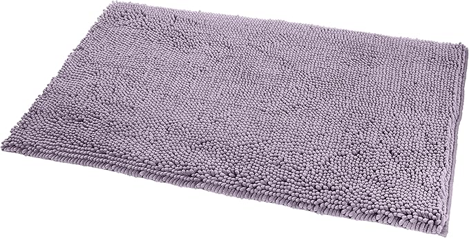 Amazon Basics Non-Slip Microfiber Absorbent Plush Shag Bathroom Rug Mat, 21" x 34", Lavender