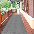 Ottomanson 2'7" x 30' Hallway Runner with Scraper Pile - Extra Durable Non-Slip Rug Mat for Indoor & Outdoor Use - Ideal for Kitchen, Entryway & Garage - High-Traffic Carpet, Gray