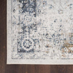 Nourison Home Astra Machine Washable Ivory Blue 2'2" x 8' Area Rug - Easy Clean, Non Shedding, Bed Room, Living Room, Dining Room, Kitchen (8' Runner)