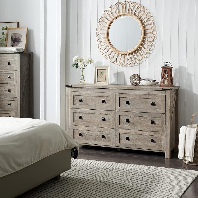 T4TREAM Farmhouse 6 Drawers Dresser