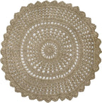 Ramanta Home Jute Handmade Natural Crochet Woven Rug 3 Feet Round, Anti- Slip Circle Boho Farmhouse Accent Area Rugs for Living Room, Kitchen, Bedroom | Nursery Costal Neutral Floor Patio Mat