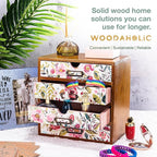 4-Drawer Vintage Desk Wood Storage Box With Drawers in Floral Chintz - Wooden Table Organizer I End Clutter & Dullness, Personalize Your Workspace - Beautiful Flower Design for Office & Home