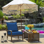 Arden Outdoor Deep Seat Cushion Set, 24 in x 24 in, Weather-Proof, Rain-Proof, Fade Resistant Patio Cushion for Chair, Sofa, and Couch Cobalt Blue Texture