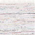 SAFAVIEH Rag Rug Collection Runner Rug - 2'3" x 7', Ivory & Multi, Handmade Boho Stripe Cotton, Ideal for High Traffic Areas in Living Room, Bedroom (RAR121G)