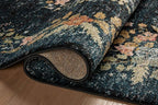 Loloi Rifle Paper Co. Laurel Collection LAU-01 Dark Navy 2'-8" x 8' Runner Rug