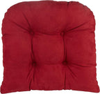 Klear Vu Gripper Overstuffed Universal Non-Slip Dining Chair Cushions for Kitchen Decor or Office Use, U-Shaped Skid-Proof Seat Pad, 17x17 Inches, 2 Count (Pack of 1), Linear Red