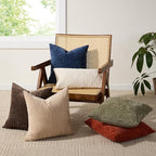 Set of 2 Soft Textured Throw Pillow Covers 18x18,Invisible Zipper Neutral Cushion Cases, Easy - Care Decorative Farmhouse Home Decor for Living Room Couch (Khaki, 18" x 18" (Pack of 2))