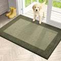 PURRUGS Dirt Trapping Door Mat 32" x 48", Non-Slip/Skid Machine Washable Entryway Rug, Shoes Scraper, Throw Rug, Super Absorbent Area Rug for Muddy Wet Shoes and Paws, Budding Green & Sage Green