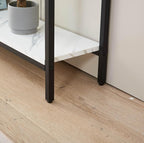 loglus Console Table for Entryway, Faux Marble MDF Sofa Table