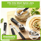 Spring Chef Stainless Steel Magnetic Measuring Spoons Set of 8 with Leveler, Round Metal Teaspoon & Tablespoon Measuring Spoons - Kitchen Gadgets For Baking and Cooking