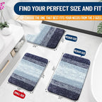 OLANLY Bathroom Rugs Mat 30x20, Extra Soft Absorbent Microfiber Bath Rugs, Rubber Backing, Quick Dry, Machine Washable Bath Mats for Bathroom Floor, Tub and Shower, Home Decor Accessories, Airy Blue