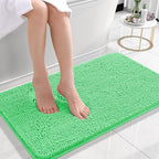 OLANLY Bathroom Rugs 24x16, Extra Soft Absorbent Chenille Bath Rugs, Rubber Backing Quick Dry, Machine Washable Bath Mats for Bathroom Floor, Tub and Shower, Home Decor Accessories, Mint Green
