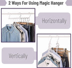 Mr. Pen- Space Saving Hangers for Clothes, 12 pcs, White, Plastic Multi Clothes Hangers Space Saving, 5 Slots, 360° Rotating Hooks