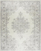 ReaLife Rugs Machine Washable Area Rug Runner - Living Room Bedroom Bathroom Kitchen Entryway Office - Padded Low Pile Stain Resistant Premium - Boho Farmhouse Vintage - Paige - Ivory 3' x 5'