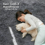 8x10 Area Rugs for Living Room Bedroom, Soft Fluffy Shaggy Bedside Rug, Indoor Floor Carpet for Kids Playroom, Dorms, Nursery Rooms, Home Decor (Grey 8'x10')