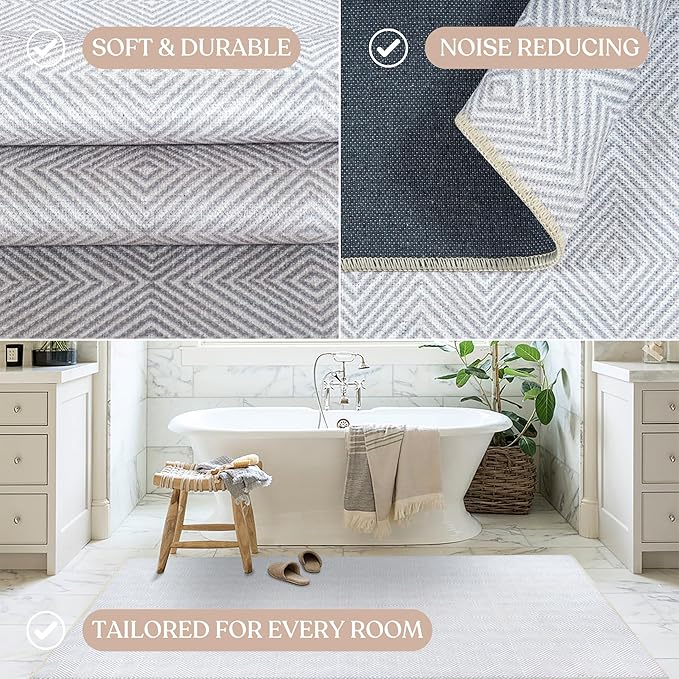 Fame Living Washable Area Rug. Modern Farmhouse. Vintage. Turkish. Bohemian. Distressed. Oriental. Traditional. Rugs for Living Room. Dining. Bedroom. Office. Entryway. Foyer. (864CC, 7'5" x 9'8")
