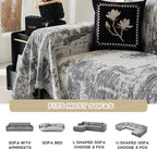 MEETSKY Couch Cover Sectional Sofa Covers Washable Chenille Geometric Abstract Couch Covers for 2 Cushion，Sofa Slipcover Multi-Use Durable Couch Throw Cover for Dogs Pets, 71" x 118", Deep Grey