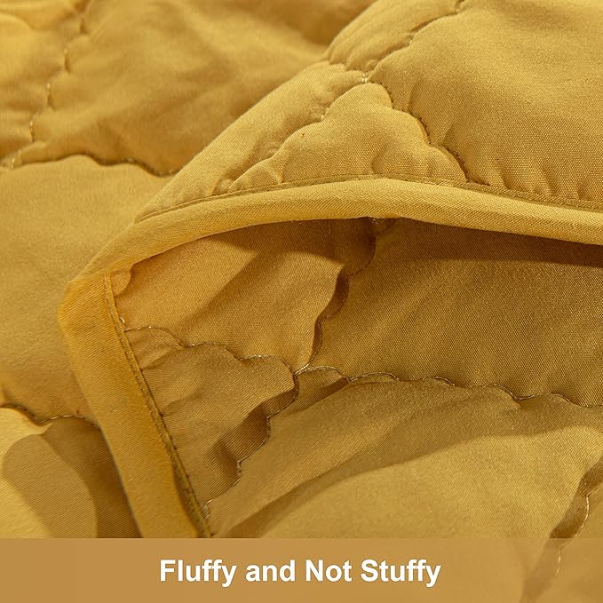 NTBAY Down Alternative Oversized Toddler Comforter, Super Soft and Warm Solid Color Baby Crib Quilted Blanket, 43x60 inches, Yellow