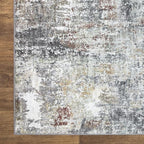 Bloom Rugs Washable Non-Slip 9' x 12' Rug - Gray/Red/Brown Modern Abstract Area Rug for Living Room, Bedroom, Dining Room, and Kitchen - Exact Size: 9' x 12'