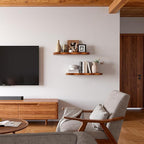 YUFLINX 24inch Walnut Finished Floating Shelves