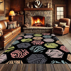 Large Living Room Area Rug 6x9ft,Modern Geometric Rugs, Multicolor Low Pile Farmhouse Carpet, Machine Washable & Non-Slip Non-Shedding for Classroom, Bedroom & Dorm