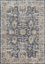 Loloi Teagan Collection TEA-03 Denim/Pebble 9'-9" x 13'-6" Area Rug, Large, Soft Neutral Rug, High-Traffic for Living Room, Bedroom, Home Office, Dining Area