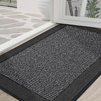 BEQHAUSE Indoor Door Mat 36" x 60", Dirt Trapper Door Mats Non-Slip Entryway Rugs Washable, Resist Dirt Absorbent Welcome Mat, Low Profile Floor Mats for Front Back Door and Entryway, Charcoal