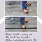 Bates- Floor Cord Cover, 12ft, Cable Cavity 0.6" (W) x 0.31" (H), Heavy Duty Wire Protector, PVC Extension Cords Hider, Protect Cords, Prevent Cable Trips, Cord Hider for Office, Home, Outdoor