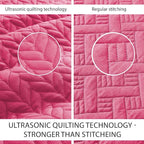 IR Imperial Rooms California King Quilt Bedding Set Size (118"x106") + 2 Pillow Shams (20" x 36"+ 2") - 3 Pcs All Season Reversible Microfiber Coverlet Embossed Quilt Bedspread (Pink)